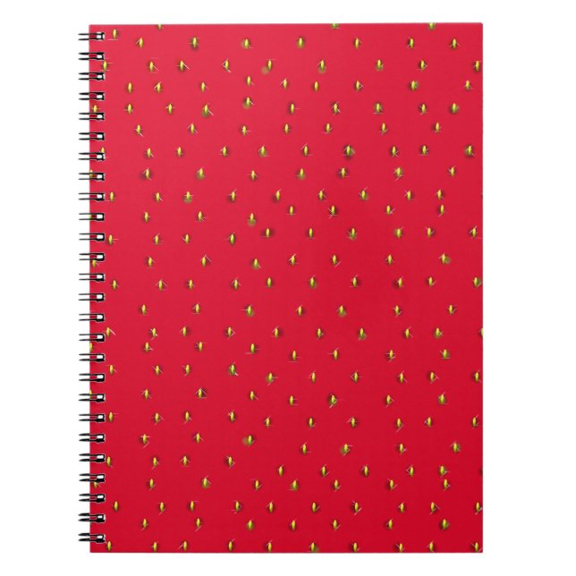 Carnet Arrière - plan de fraise drôle rouge (Devant)