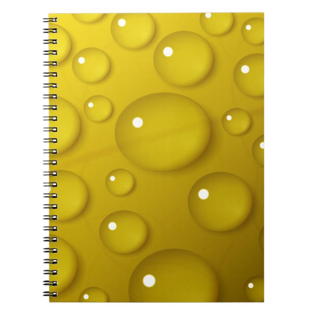 Carnet Arrière - plan de goutte d'eau jaune (Devant)