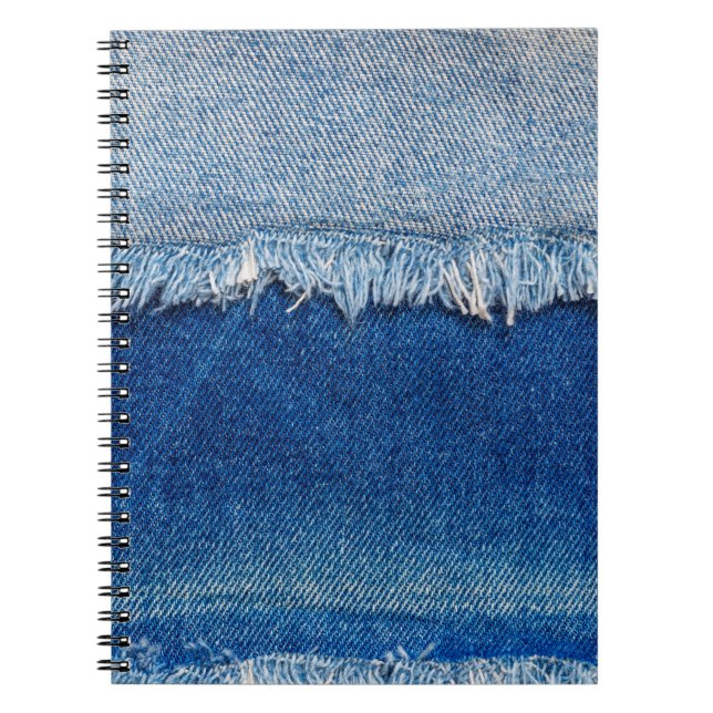 Carnet Arrière - plan de jeans Denim. Tissu denim déchiré (Devant)