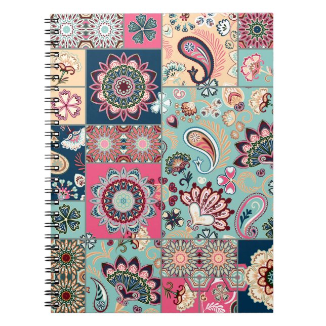 Carnet Arrière - plan de patchwork sans couture avec cach (Devant)