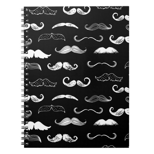 Carnet Arrière - plan de répétition noir et blanc Moustac (Devant)