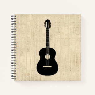 Carnet Arrière - plan de script d'art guitare acoustique