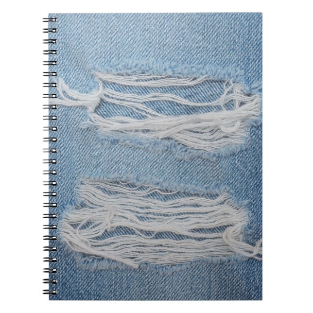 Carnet Arrière - plan de texture de jean bleu déchirée. D (Devant)
