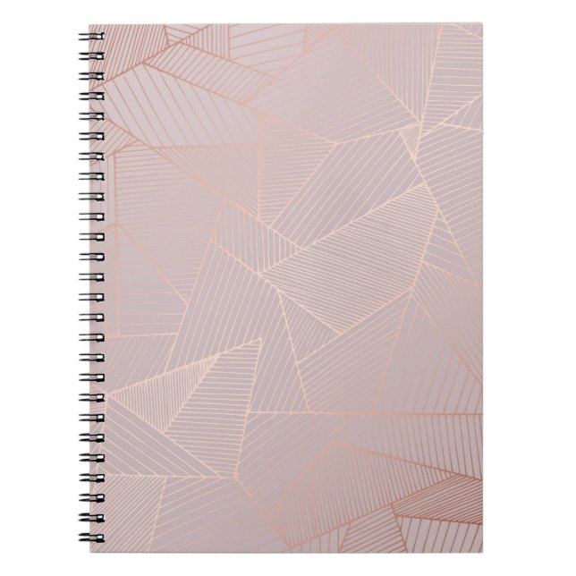 Carnet arrière - plan décoratif or rose, élégant. (Devant)
