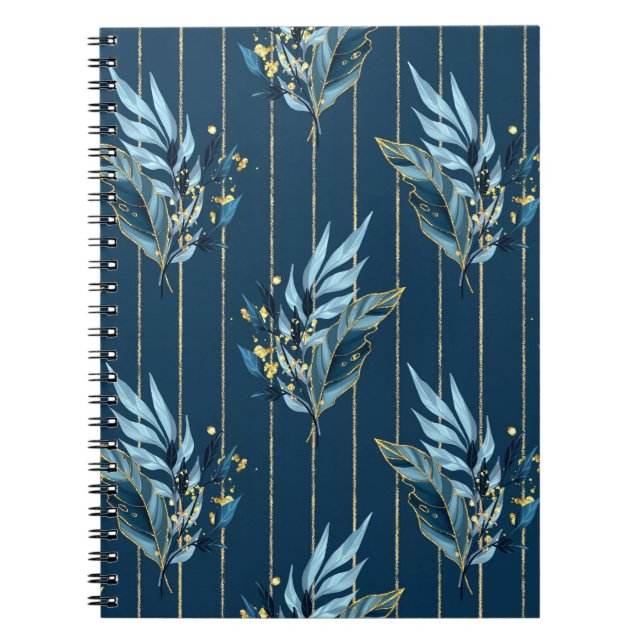 Carnet Arrière - plan d'enveloppement bleu Feuille sans j (Devant)