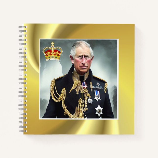 Carnet arrière - plan d'or King Charles III (Devant)