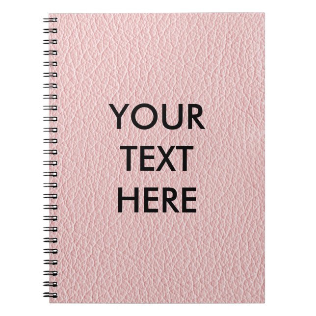 Carnet Arrière - plan en cuir rose personnalisable (Devant)