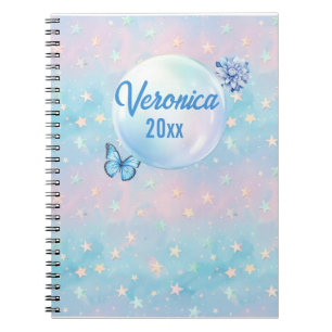 Carnet Arrière - plan étoilé bleu-rose