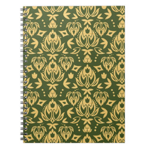 Carnet Arrière - plan floral en bois de motif de damass