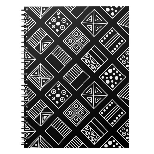 Carnet Arrière - plan géométrique noir et blanc avec main (Devant)