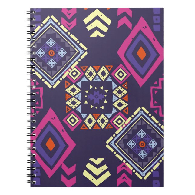 Carnet Arrière - plan géométrique tribal, primitif. (Devant)