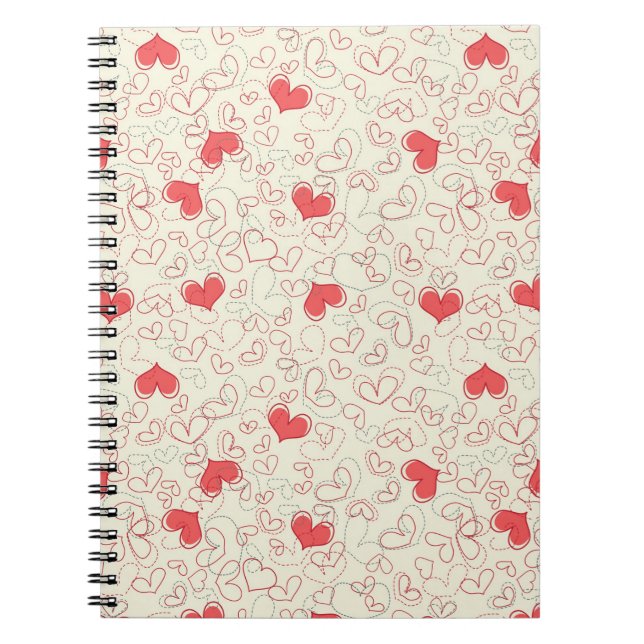 Carnet Arrière - plan mignon de coeurs (Devant)