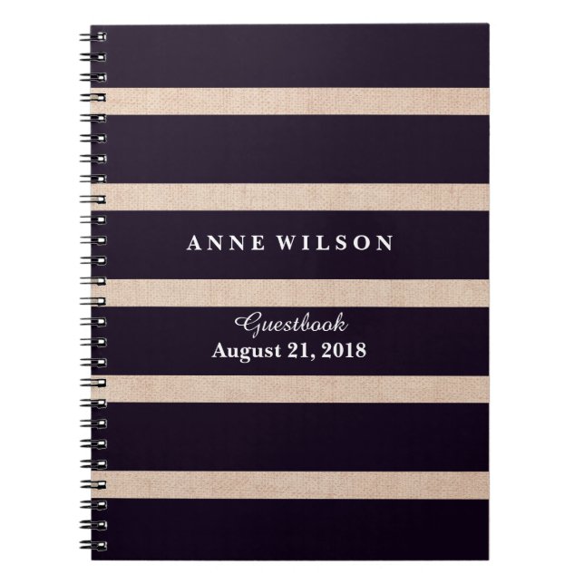 Carnet Arrière - plan Motif Burlap Black Stripes (Devant)
