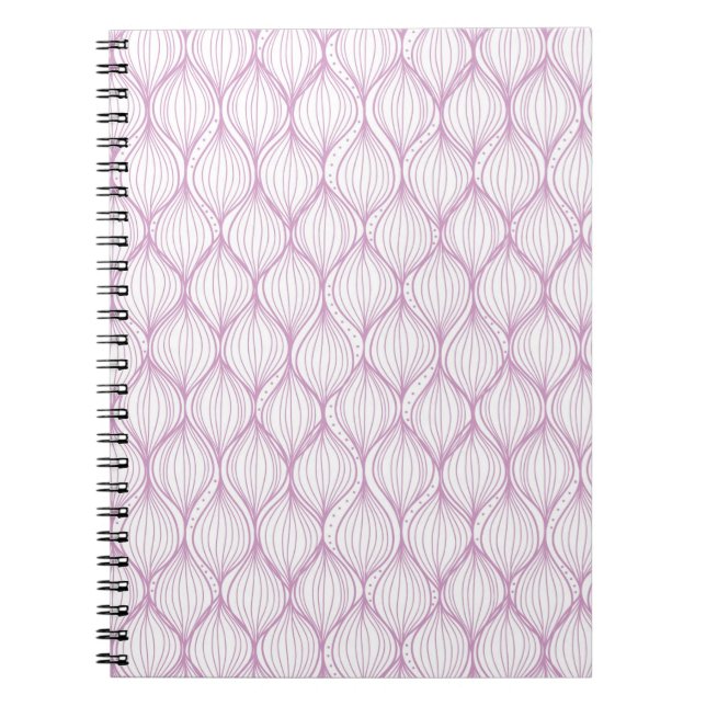 Carnet arrière - plan motif de bandes d'ogee pourpre (Devant)