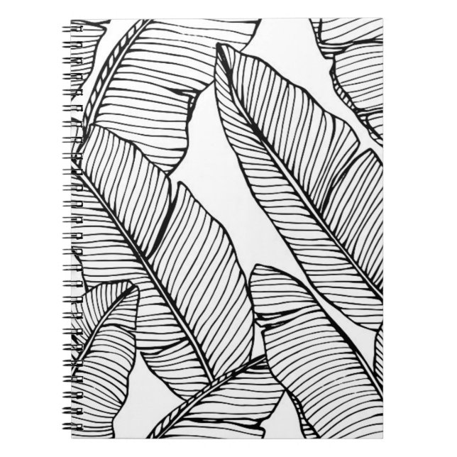 Carnet Arrière - plan motif de feuille de bananier sans c (Devant)