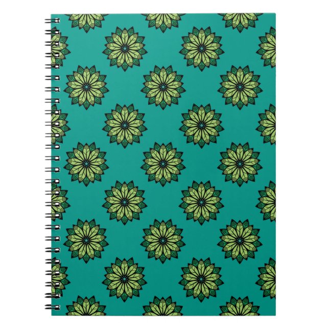 Carnet Arrière - plan motif sans couture à feuilles verte (Devant)