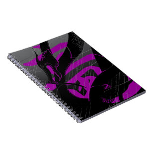 Carnet Arrière - plan noir japonais Dragon Grey