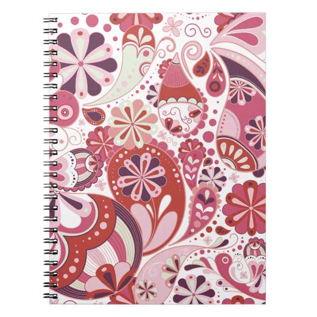 Carnet Arrière - plan Pink paisley (Devant)