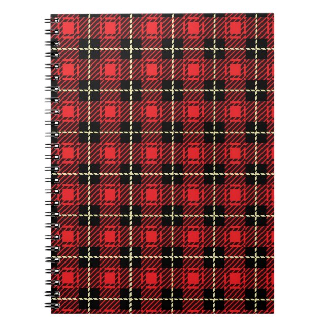 Carnet Arrière - plan rouge de plaid (Devant)