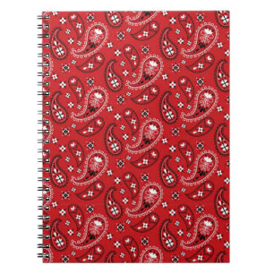 Carnet Arrière - plan rouge Motif Paisley