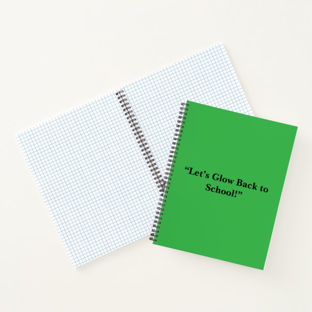 Carnet Arrière-plan vert néon plat - Texture scolaire (Intérieur)