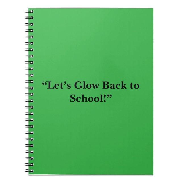 Carnet Arrière-plan vert néon plat - Texture scolaire (Devant)