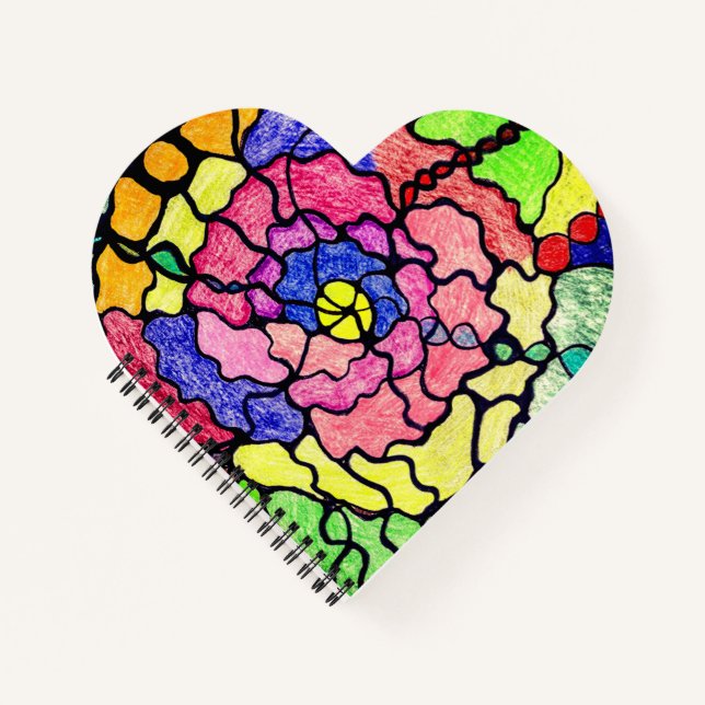 Carnet Art Abstrait Colorful Flower (Devant)