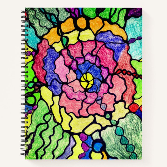 Carnet Art Abstrait Colorful Flower (Devant)