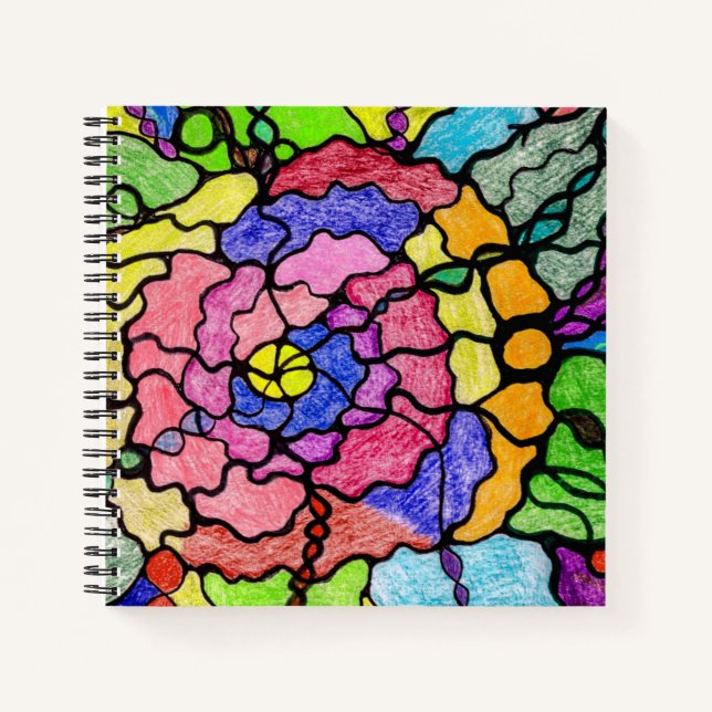 Carnet Art Abstrait Colorful Flower (Devant)