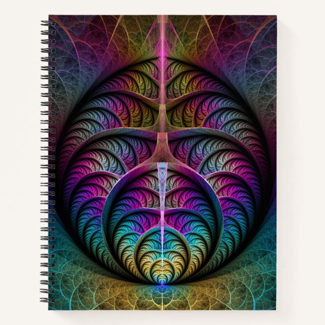 Carnet Art abstrait fractal coloré et psychédélique (Devant)