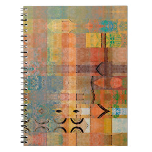 Carnet art abstrait géométrique bandes horizontales motif