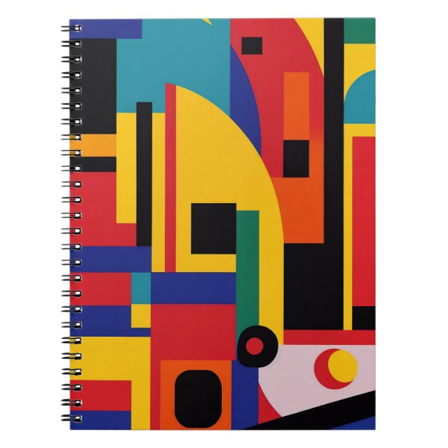Carnet Art Abstrait géométrique rétro vibrant (Devant)