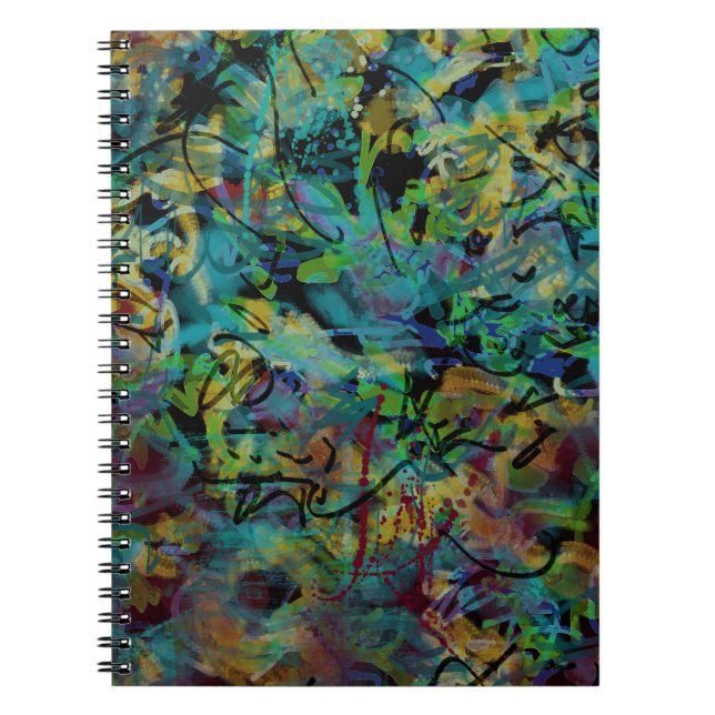 Carnet Art abstrait multicolore griffonné (Devant)