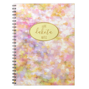 Carnet Art Abstrait Pastel jaune pâle Impressionnisme Not