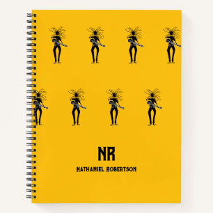 Carnet Art africain, Motif guitariste Silhouette