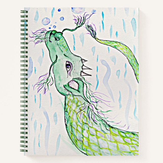 Carnet Art aquarelle de dragon de mer (Devant)