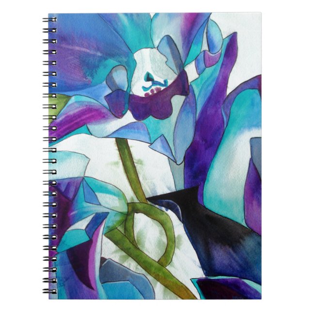 Carnet Art aquarelle de fleur d'orchidée de Singapour vio (Devant)
