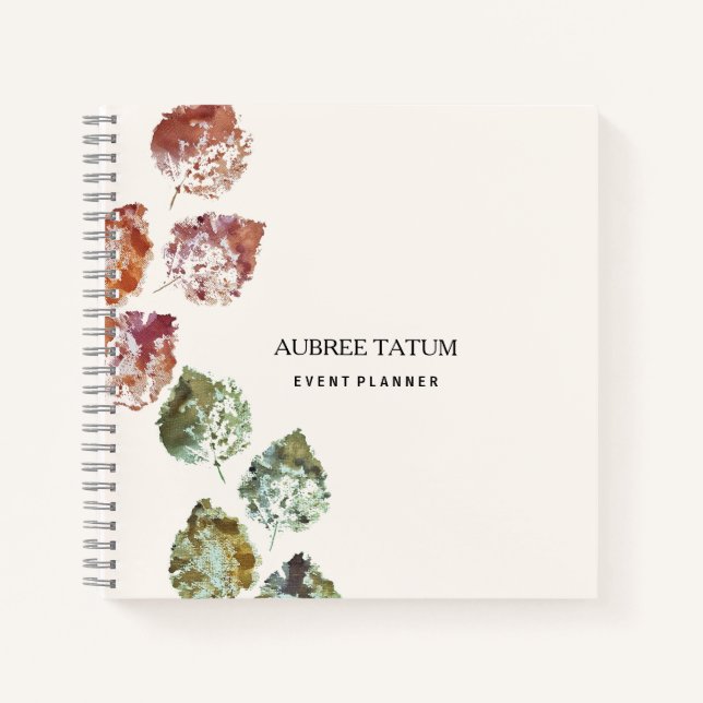 Carnet Art aquarelle rustique Feuilles d'automne (Devant)