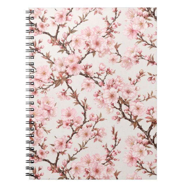 Carnet Art botanique de cerisier en fleurs aéré (Devant)