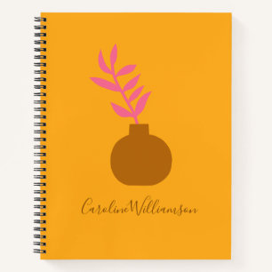 Carnet Art botanique minimaliste de plantes en jaune pers