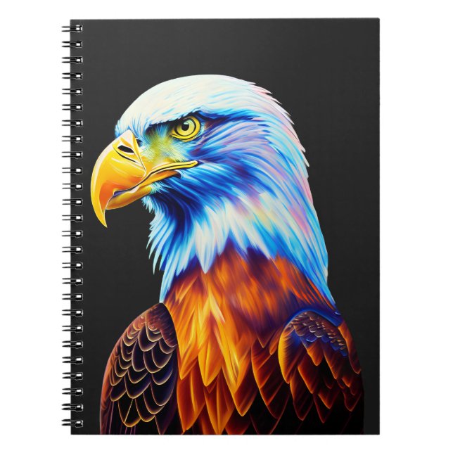 Carnet Art d'aigle à tête blanche coloré (Devant)
