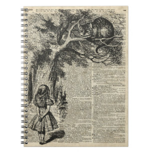 Carnet Art d'Alice et de pochoir de Cheshire à la page de