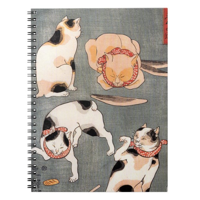 Carnet Art de chat japonais vintage (Devant)