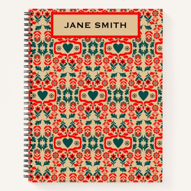 Carnet Art de fleurs abstrait boho (Devant)
