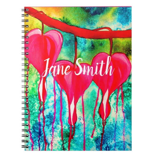 Carnet art de fleurs coeurs saignants (Devant)