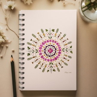 Carnet Art de fleurs pressées par S. Frigui d'après l'ori