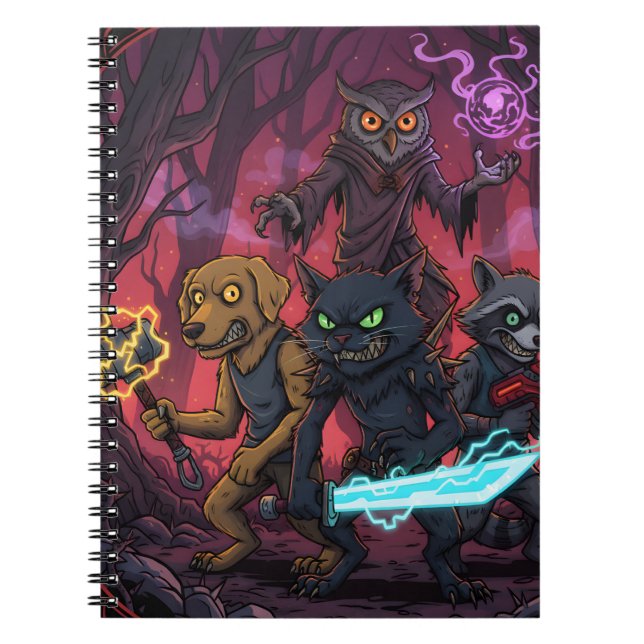 Carnet Art de guerrier animal fantastique électrique (Devant)