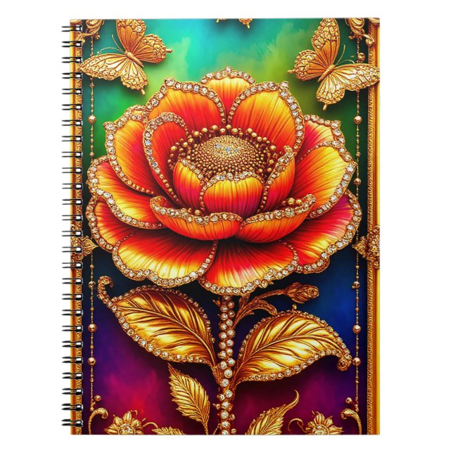 Carnet Art de la fleur dorée complexe (Devant)