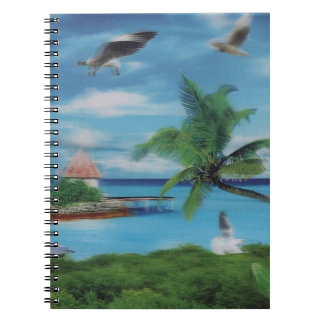 Carnet Art de la scène de plage tropicale (Devant)