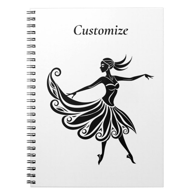 Carnet Art de la silhouette de danseuse africaine Thunder (Devant)